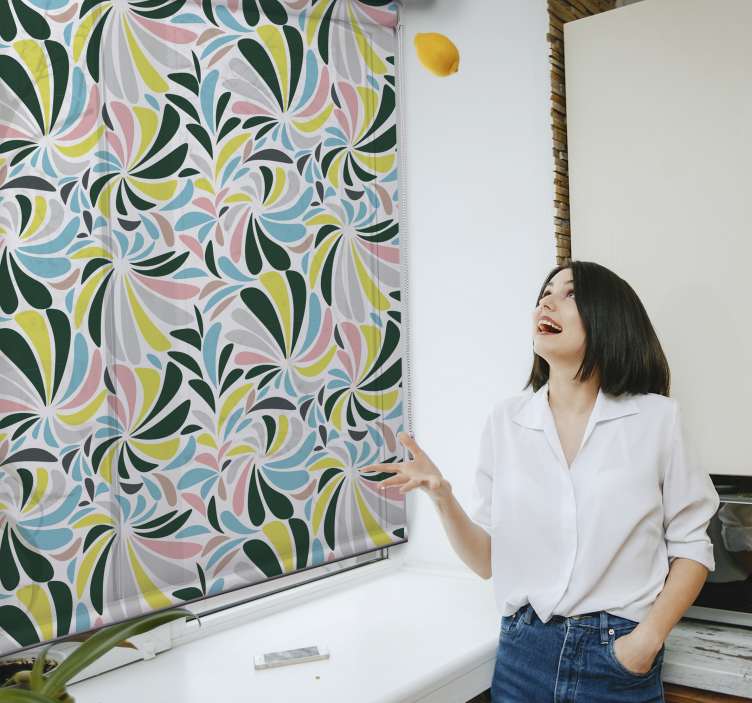 Stylish Floral Pattern roller blind flowers - TenStickers