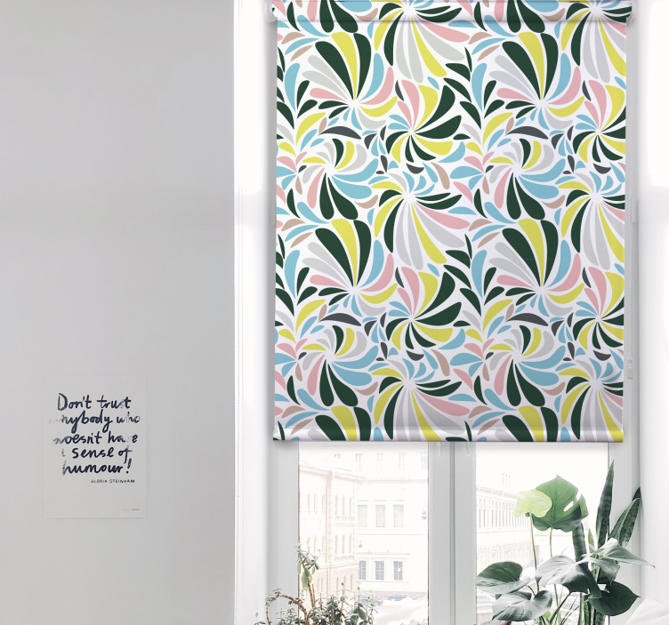 Stylish Floral Pattern roller blind flowers - TenStickers