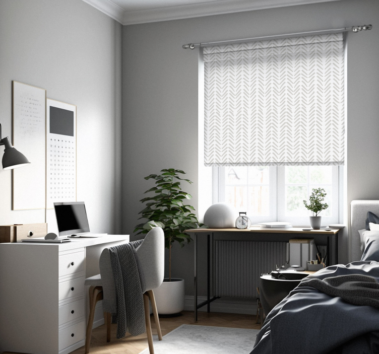 Grey abstract lines zig zag Nordic blind - TenStickers