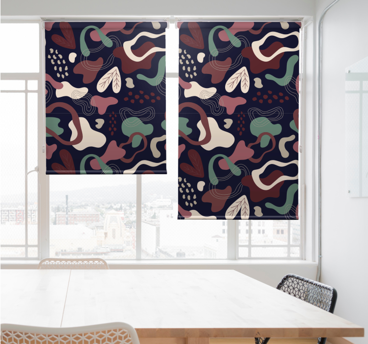 Abstract Leaf Motif textured roller blind - TenStickers