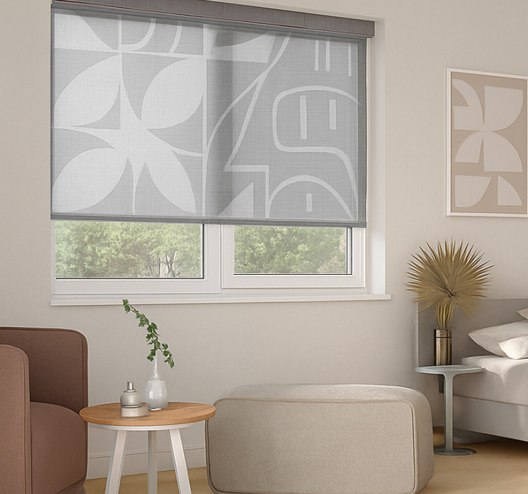 Abstract modern pattern Grey roller blind - TenStickers