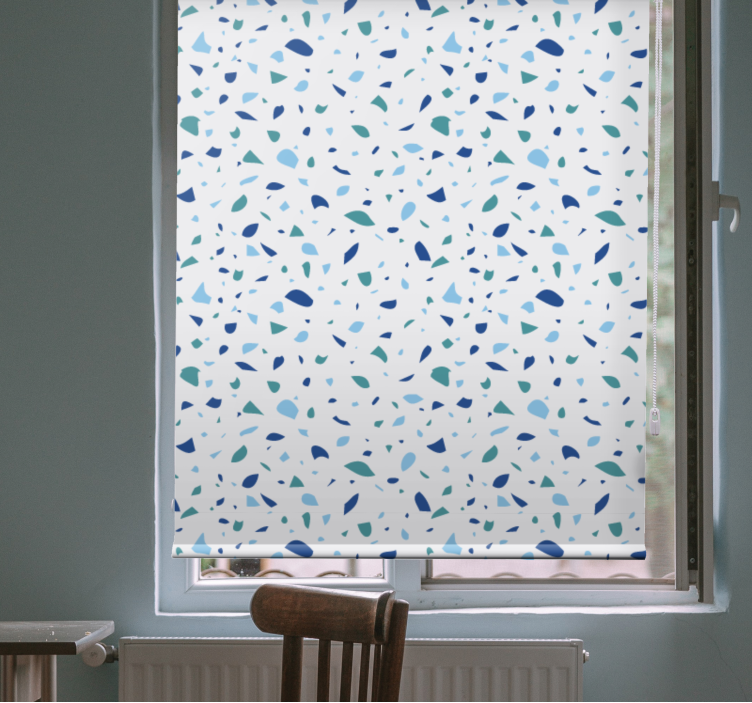 Blue terrazzo effect textured roller blind - TenStickers