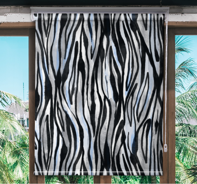 Abstract zebra stripes textured roller blind - TenStickers