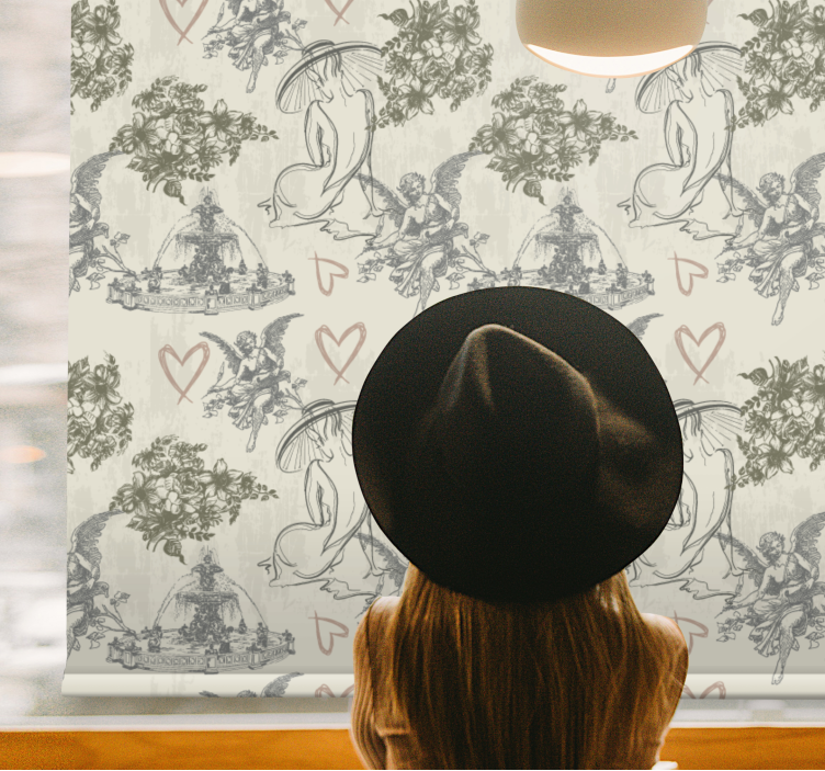 Women and hearts original roller blind - TenStickers