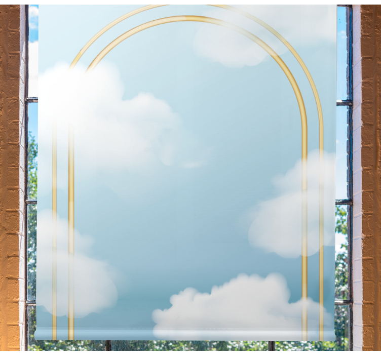 Golden arching pattern roller blind clouds - TenStickers