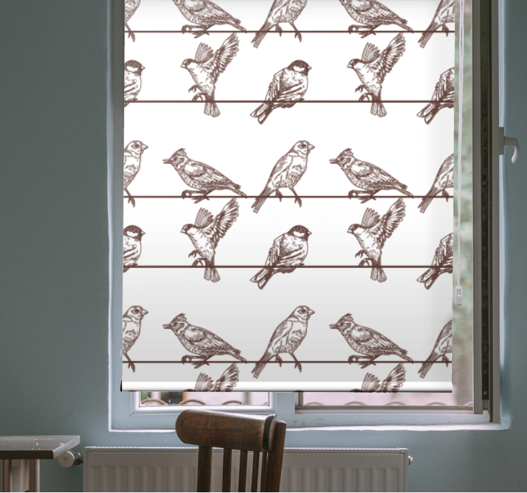 Avian Perched on Limbs roller blind flowers - TenStickers