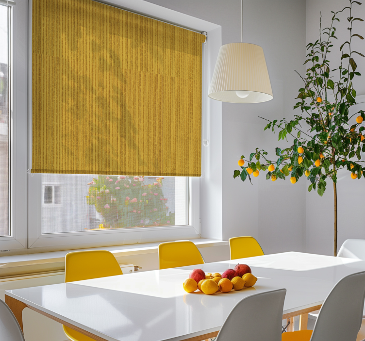 Bamboo imitation yellow roller blind - TenStickers