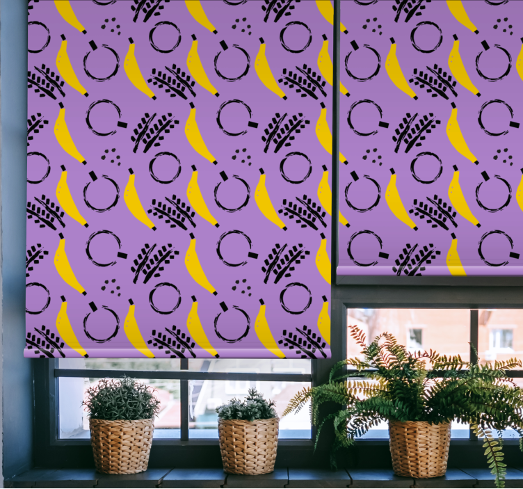 Banana Pattern Design roller blind fruits - TenStickers