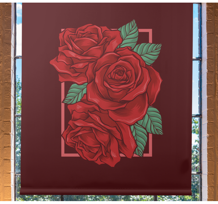 Beautiful red rose Flower blind - TenStickers