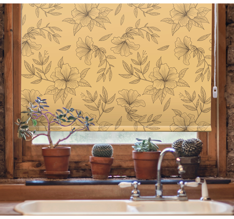 Beautiful Silhouette Flowers and plant blind - TenStickers