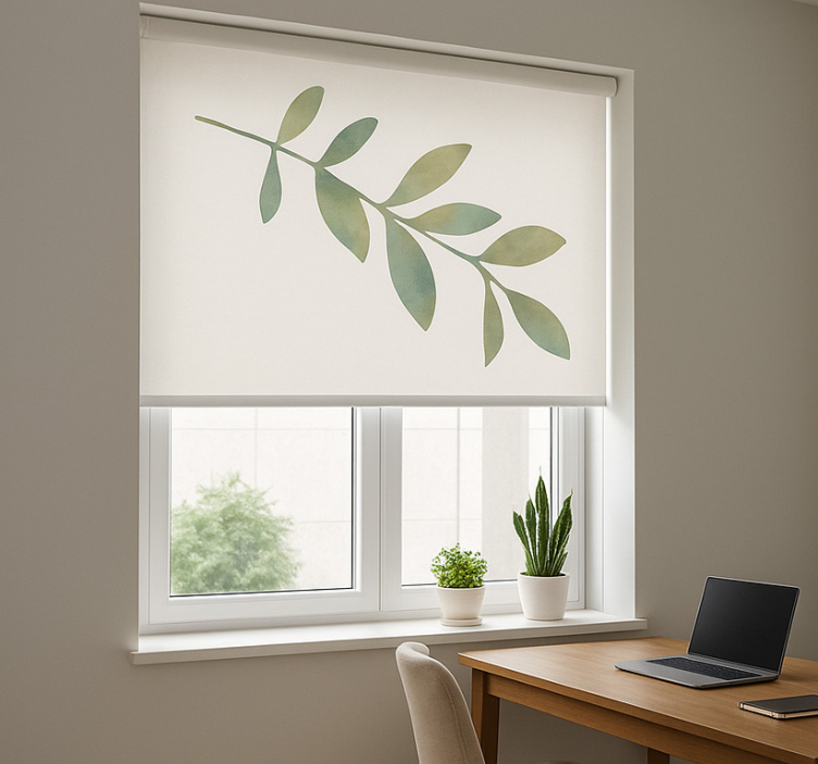 Big leaf office roller blind - TenStickers
