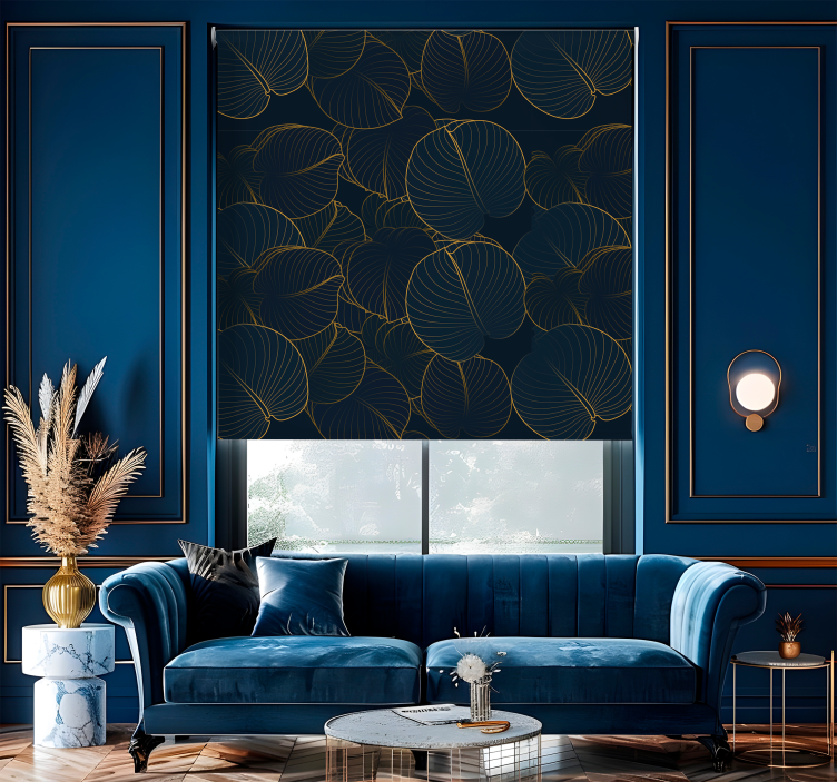 Big leaves pattern Elegant roller blind - TenStickers