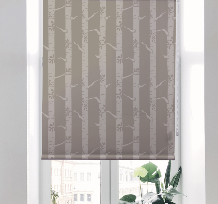 Birch brown pattern tree roller blind - TenStickers