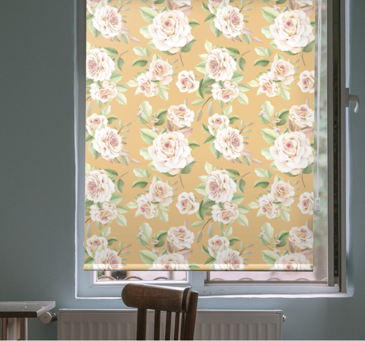 Blooming rose pattern roller blind flowers - TenStickers
