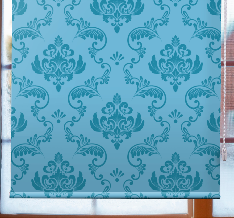 Blue Damask pattern elegant roller blind - TenStickers