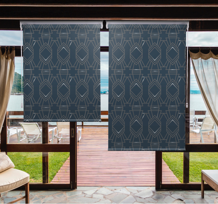 Blue geometric contemporary style blind - TenStickers