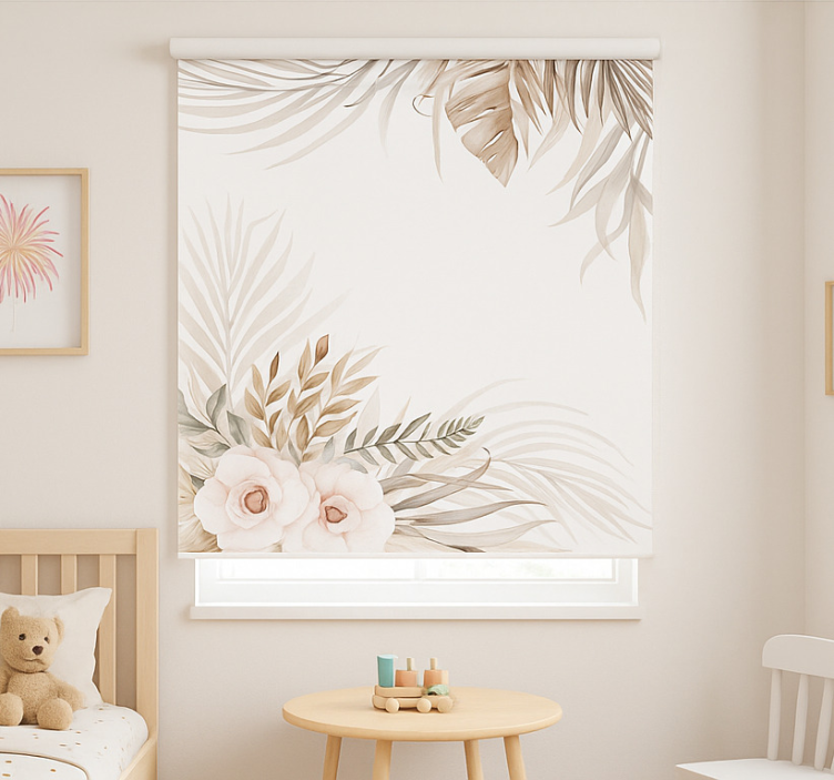 Boho graceful flowers kids roller blind - TenStickers