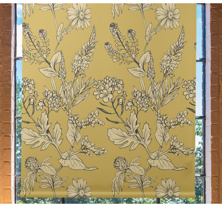 Botanical Floral Theme roller blind flowers - TenStickers