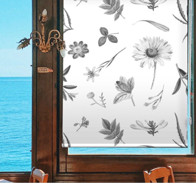 Botanical Garden Motif roller blind flowers - TenStickers