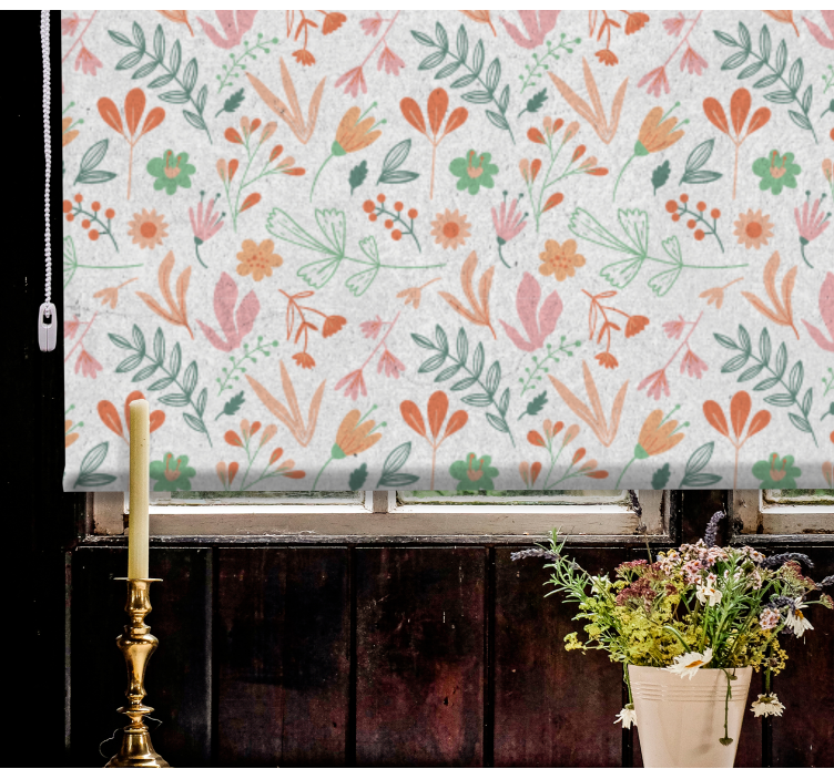 Botanical Oasis Concept roller blind flowers - TenStickers