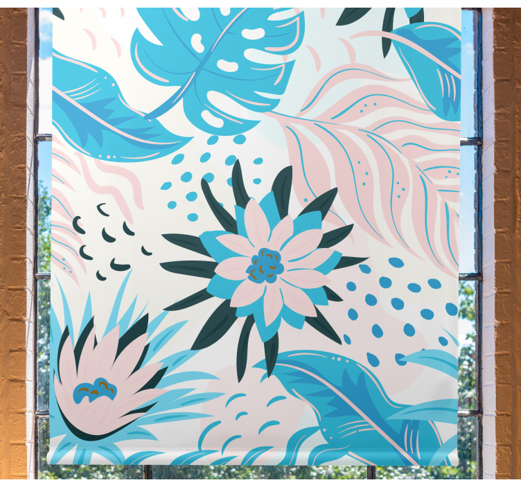 Botanical Pattern Design roller blind flowers - TenStickers