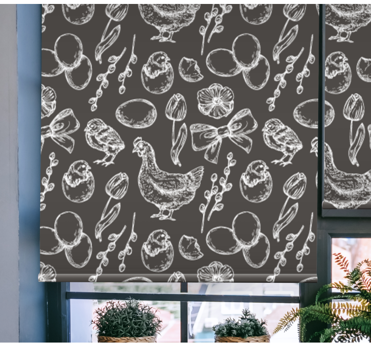 Charming Chicken Patterns animal roller blind - TenStickers