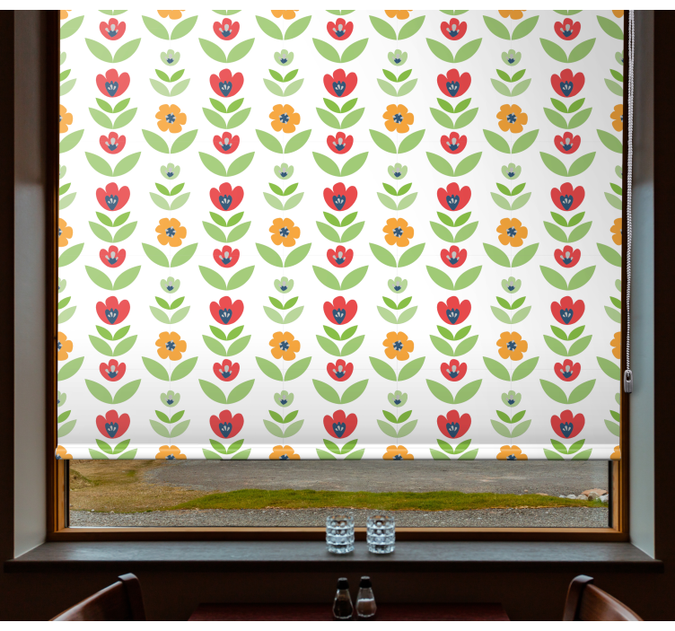 Charming Floral Pattern roller blind flowers - TenStickers