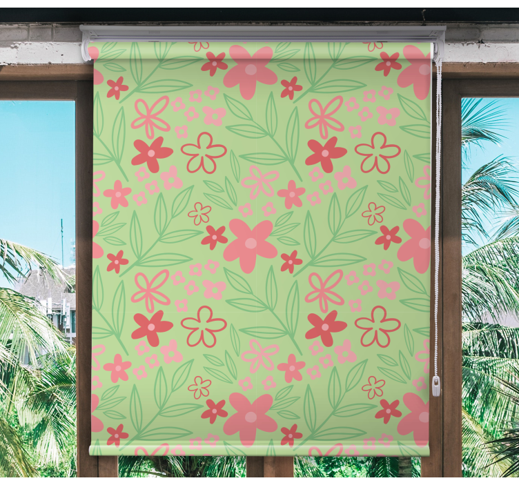 Charming Floral Theme roller blind flowers - TenStickers