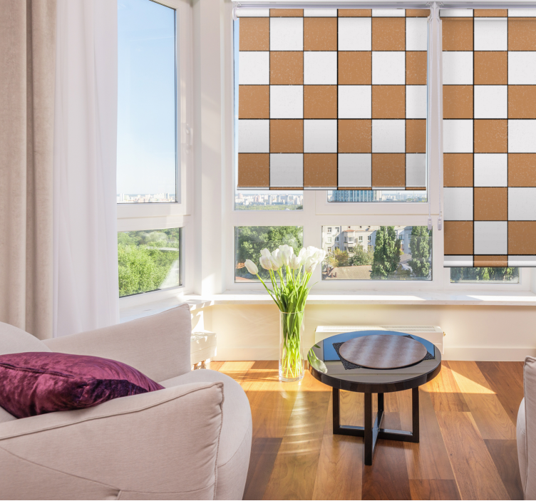 Checkerboard Pattern textured roller blind - TenStickers