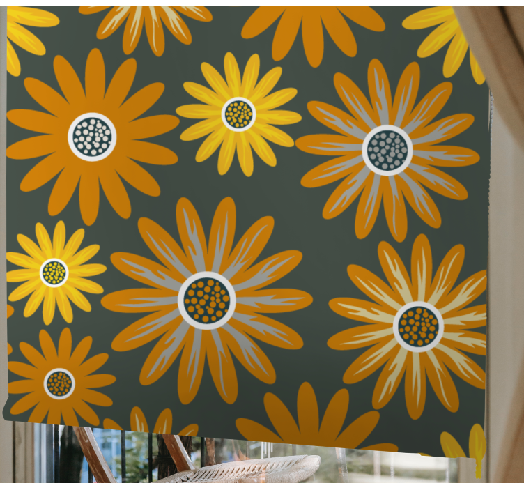 Cheerful Floral Arrangement roller blind flowers - TenStickers