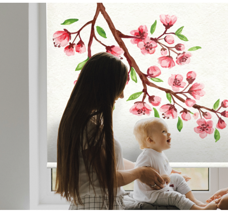 Cherry Blossom Branch roller blind flowers - TenStickers