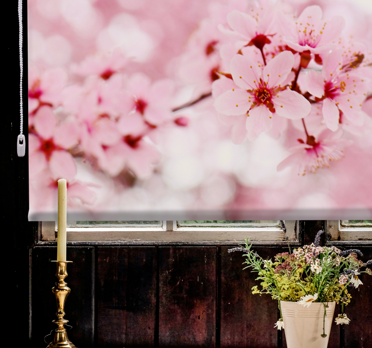 Cherry Blossom Elegance roller blind flowers - TenStickers