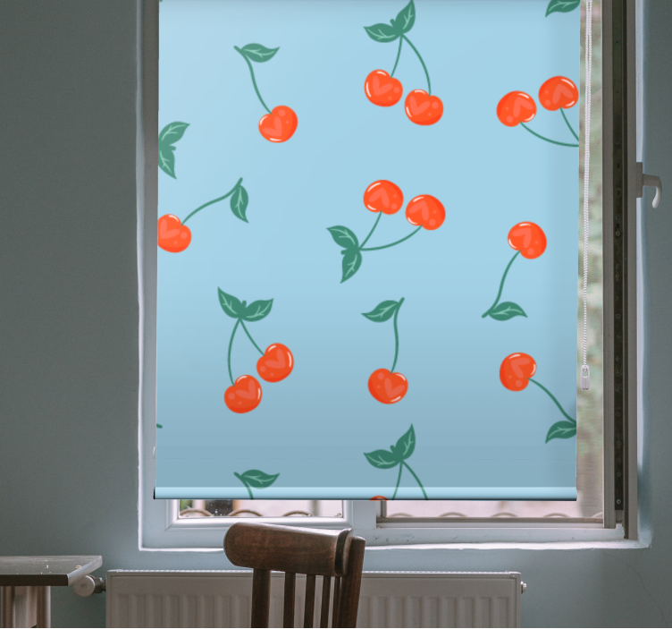 Cherry Sprigs Pattern roller blind fruits - TenStickers