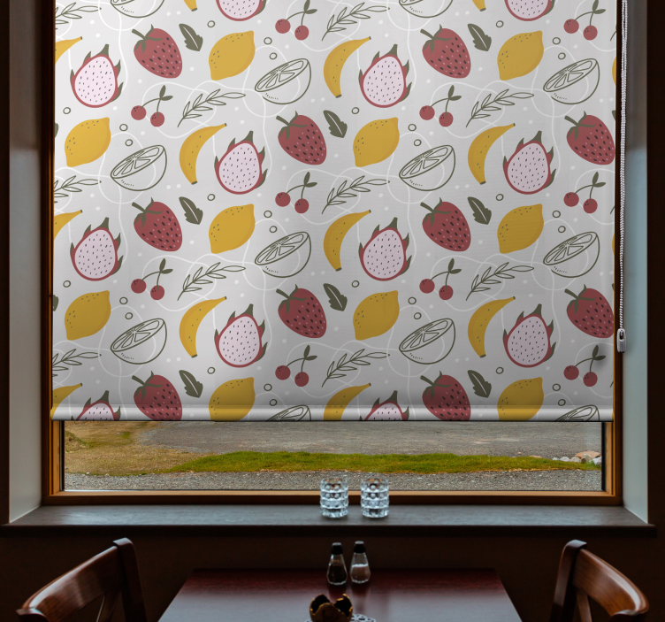Citrus Fruit Pattern roller blind fruits - TenStickers