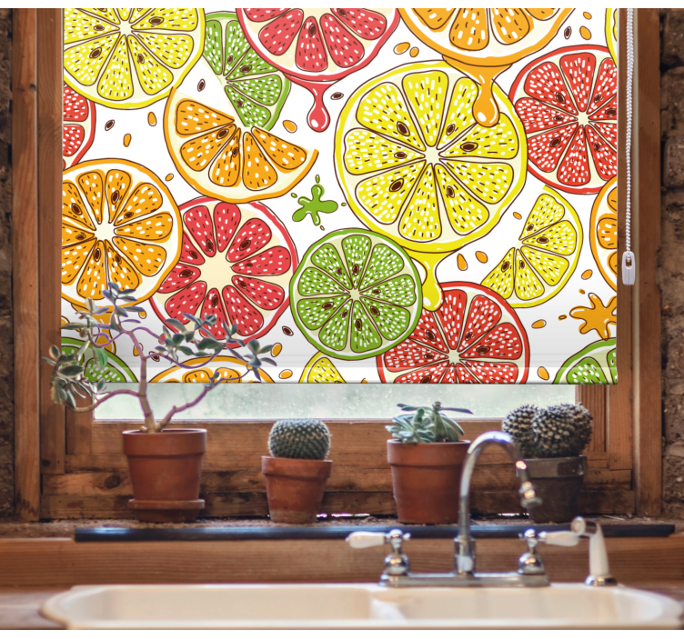 Citrus slice pattern kitchen roller blind - TenStickers