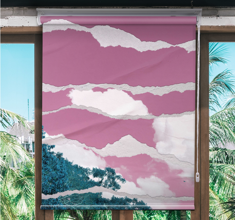 Cloudy Pink Horizon roller blind clouds - TenStickers