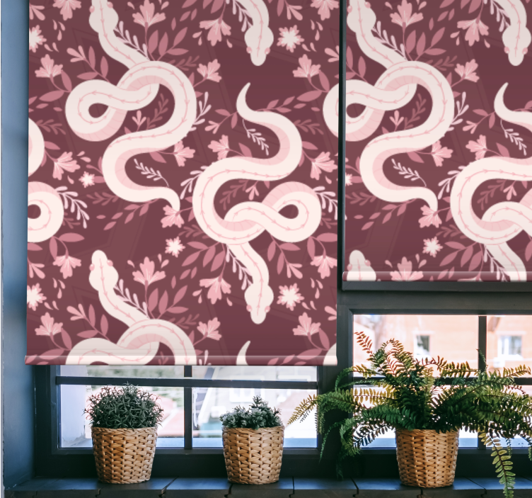 Coiling Serpents Floral animals roller blind - TenStickers