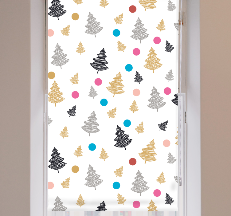 Colorful dots with trees and plant blind - TenStickers