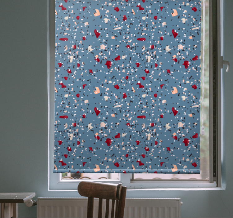 Blue geometric terrazzo textured roller blind - TenStickers