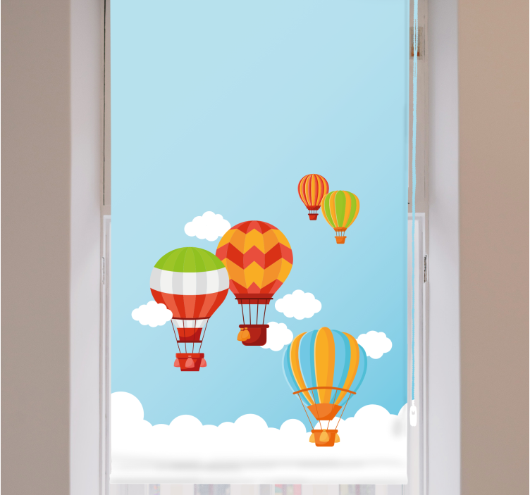 Colorful hot air balloons kids roller blind - TenStickers