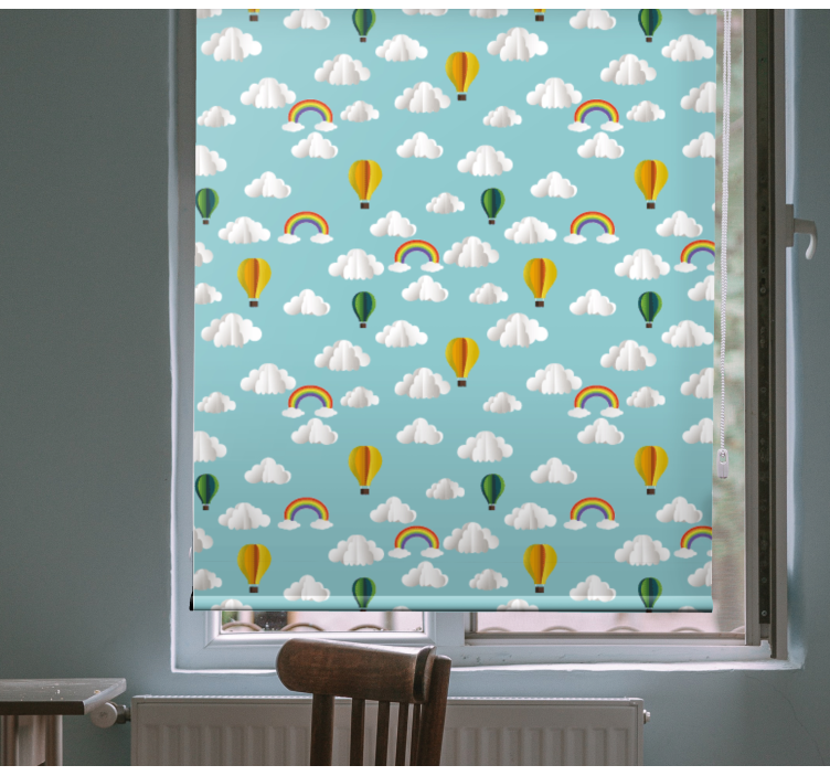 Air balloons and rainbows roller blind clouds - TenStickers