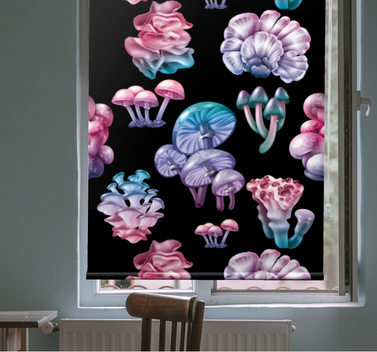 Colorful Mushroom Patterns roller blind - TenStickers