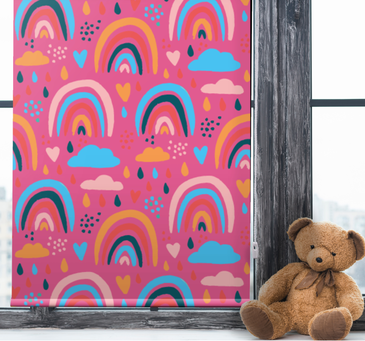Colorful rainbow pattern kids roller blind - TenStickers