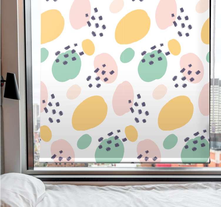 Pastel abstract shapes teenage roller blind - TenStickers