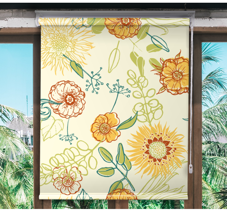 Colorful sunflowers Flower blind - TenStickers
