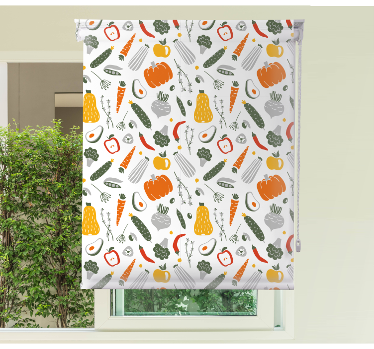 Colorful Vibrant Pattern roller blind fruits - TenStickers