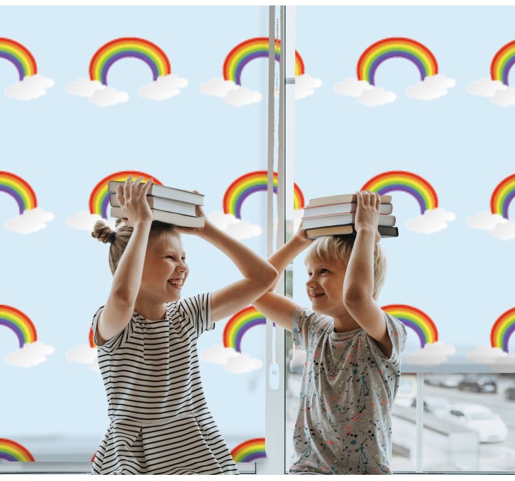 Colourful rainbow and clouds Childrens blind - TenStickers
