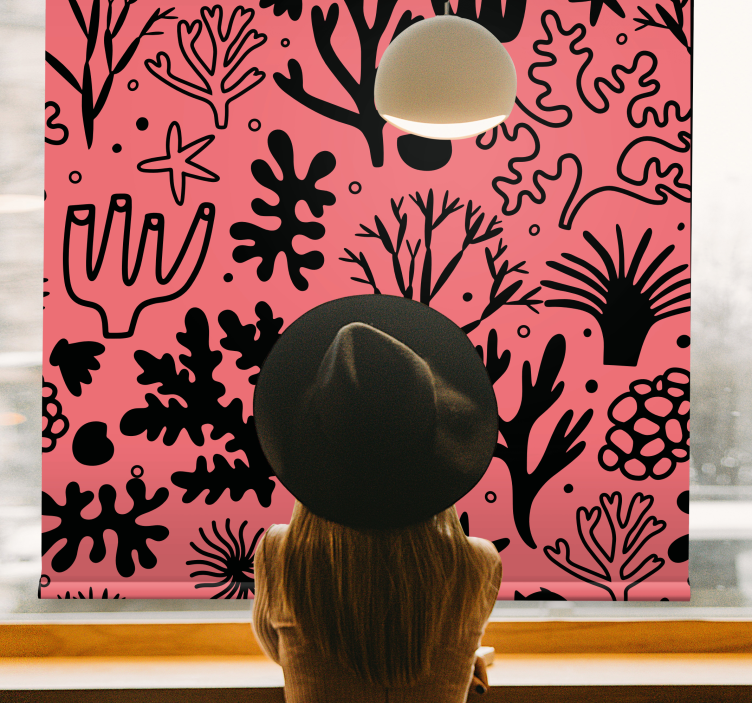 Coral Reef Pattern roller blind flowers - TenStickers