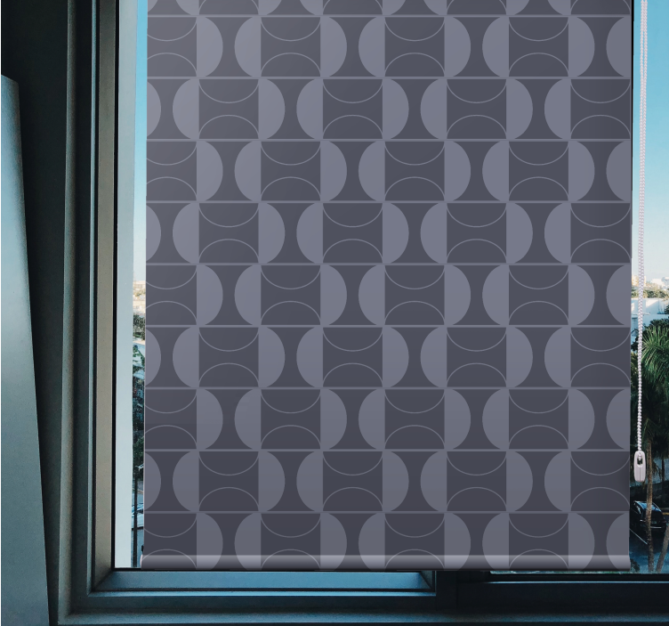 Curved grey pattern modern roller blind - TenStickers