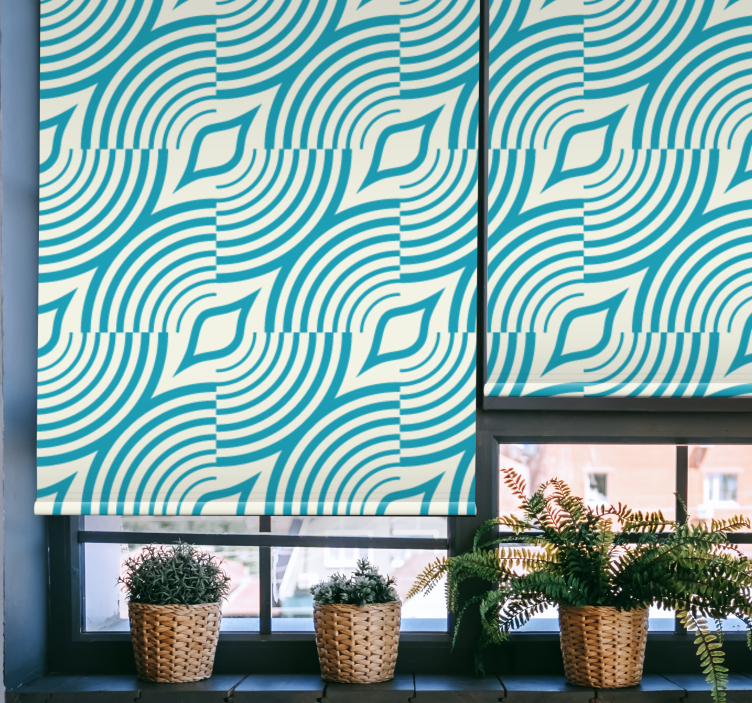 Curved Wave Pattern textured roller blind - TenStickers